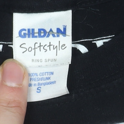 Mens UK Size S Gildan Black T-Shirt