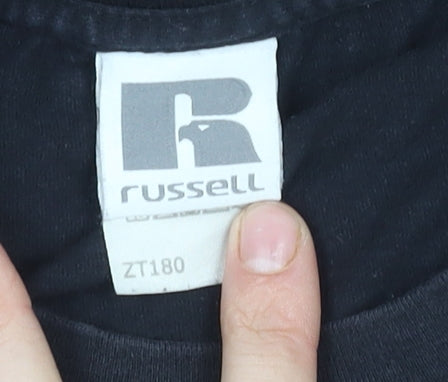 Russell Men's Black XL T-Shirt, Short Sleeve