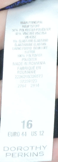 Dorothy Perkins Women’s Blue Shift Dress Size 16