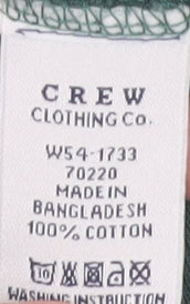 Crew Clothing Co. Women's Green Striped T-Shirt, Size 8