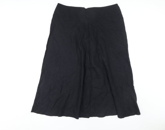 Marks and Spencer Women's Black Midi Skirt, Size 16