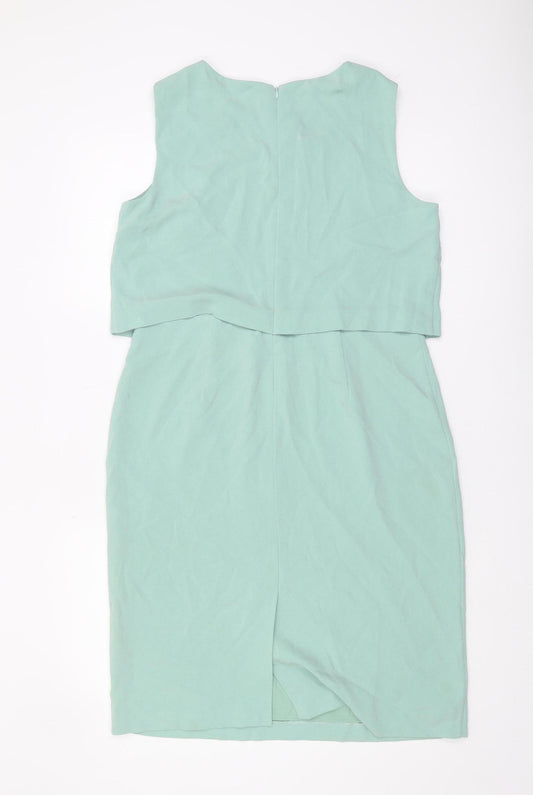 Hobbs Women's Green Shift Dress Size 12 Knee Length