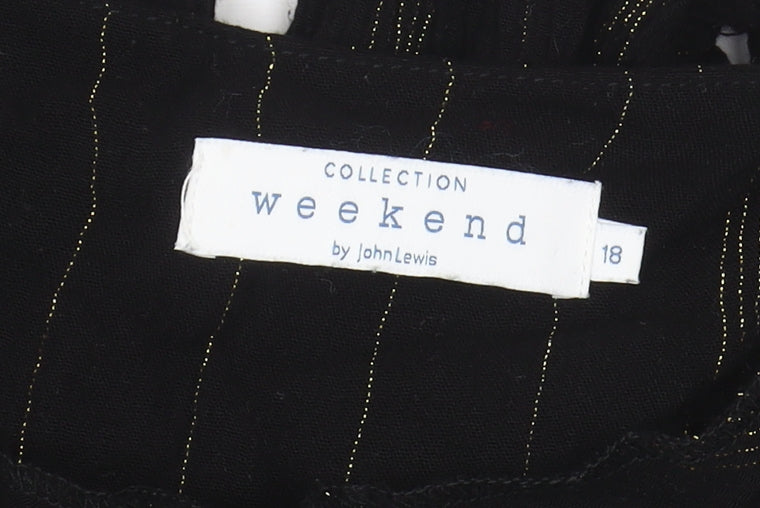 Womens UK Size 12 John Lewis Black Basic Blouse