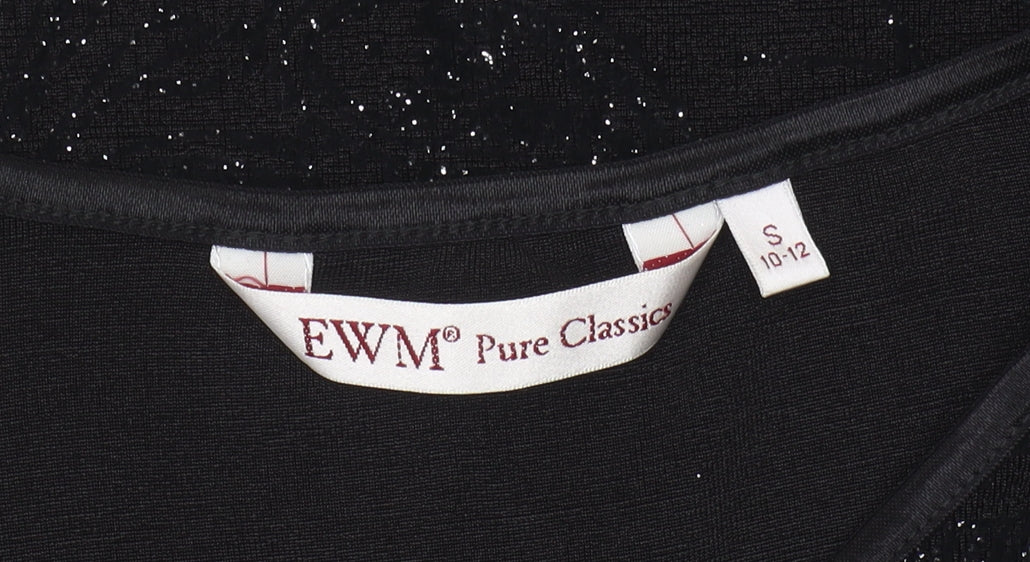 EWM Women's Black Glitter T-Shirt Size 10