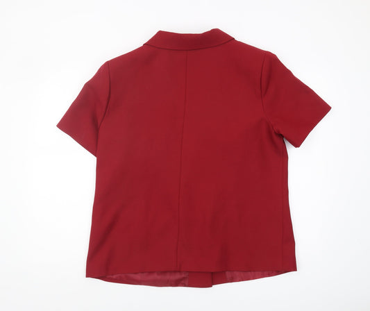 Daxon Women's Red Blazer 20 Short Sleeve