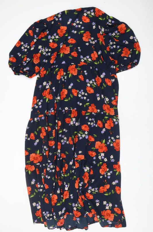 ASOS DESIGN Women's Plus Size Floral Wrap Midi Dress