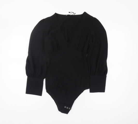 Womens UK Size 10 Zara One-Piece Black Bodysuit