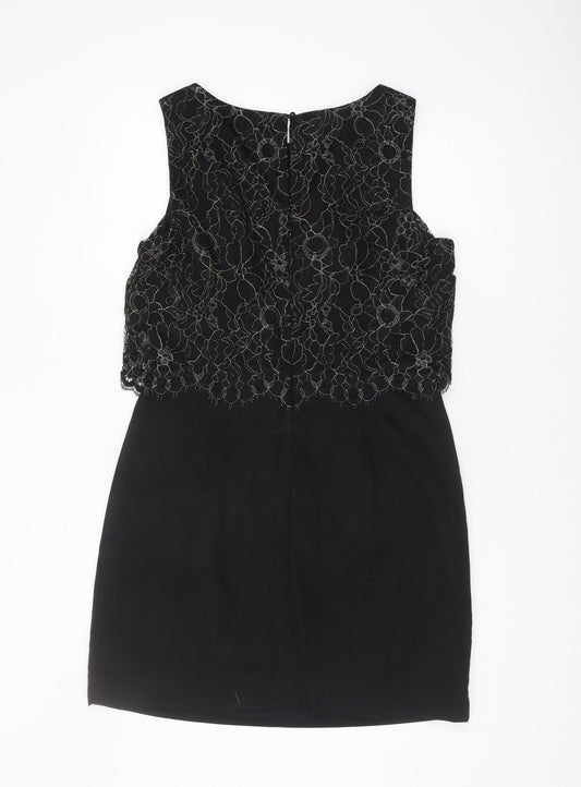 Monsoon Women’s Black Floral Embroidered Dress, Size 14