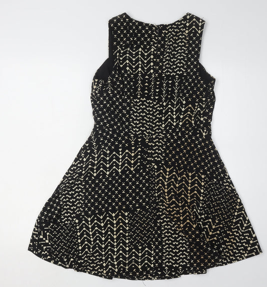 Forever 21 Women's Black Geometric Fit & Flare Dress M