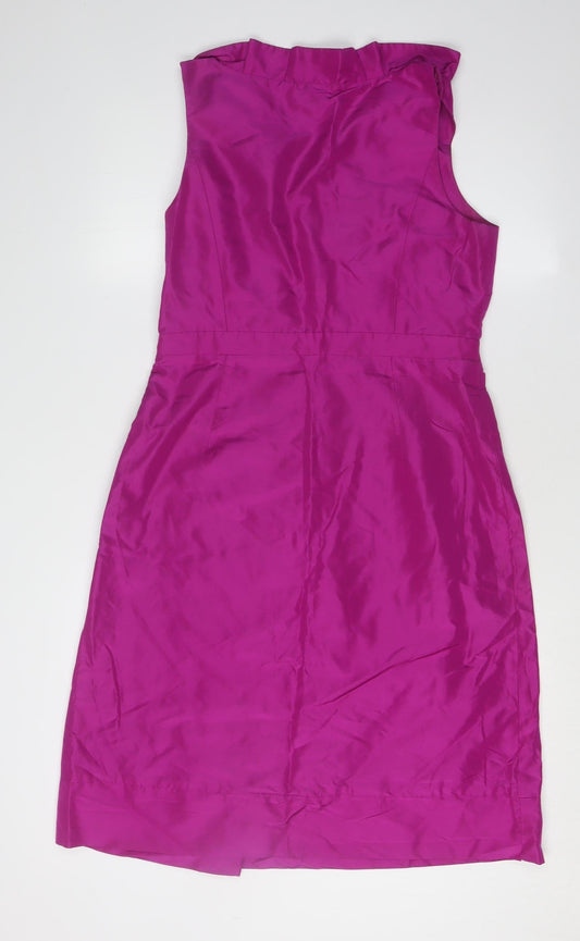 J.Crew Women's Purple Silk Wrap Dress Size 8