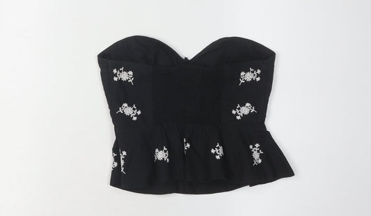 Womens UK Size 2XS Zara Black Camisole Blouse