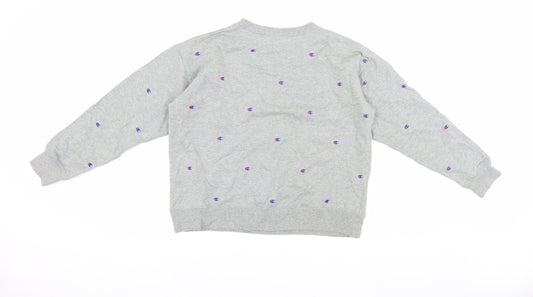 Champion Women's Grey Medium Sweatshirt with Logo Accents