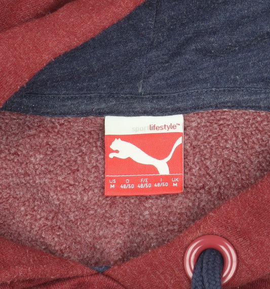 Mens UK Size M PUMA Red Pullover Hoodie