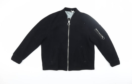 Womens UK Size 12 Divided Black Bomber Jacket
