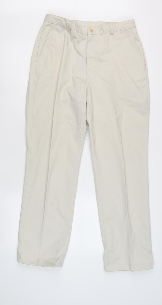 Womens UK Size 10 Lands' End Regular Fit Chino Beige Trousers