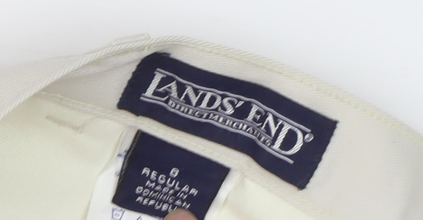 Womens UK Size 10 Lands' End Regular Fit Chino Beige Trousers