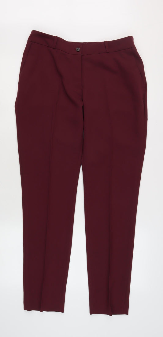 Womens UK Size 12 H&M Regular Fit Dress Pants Red Trousers