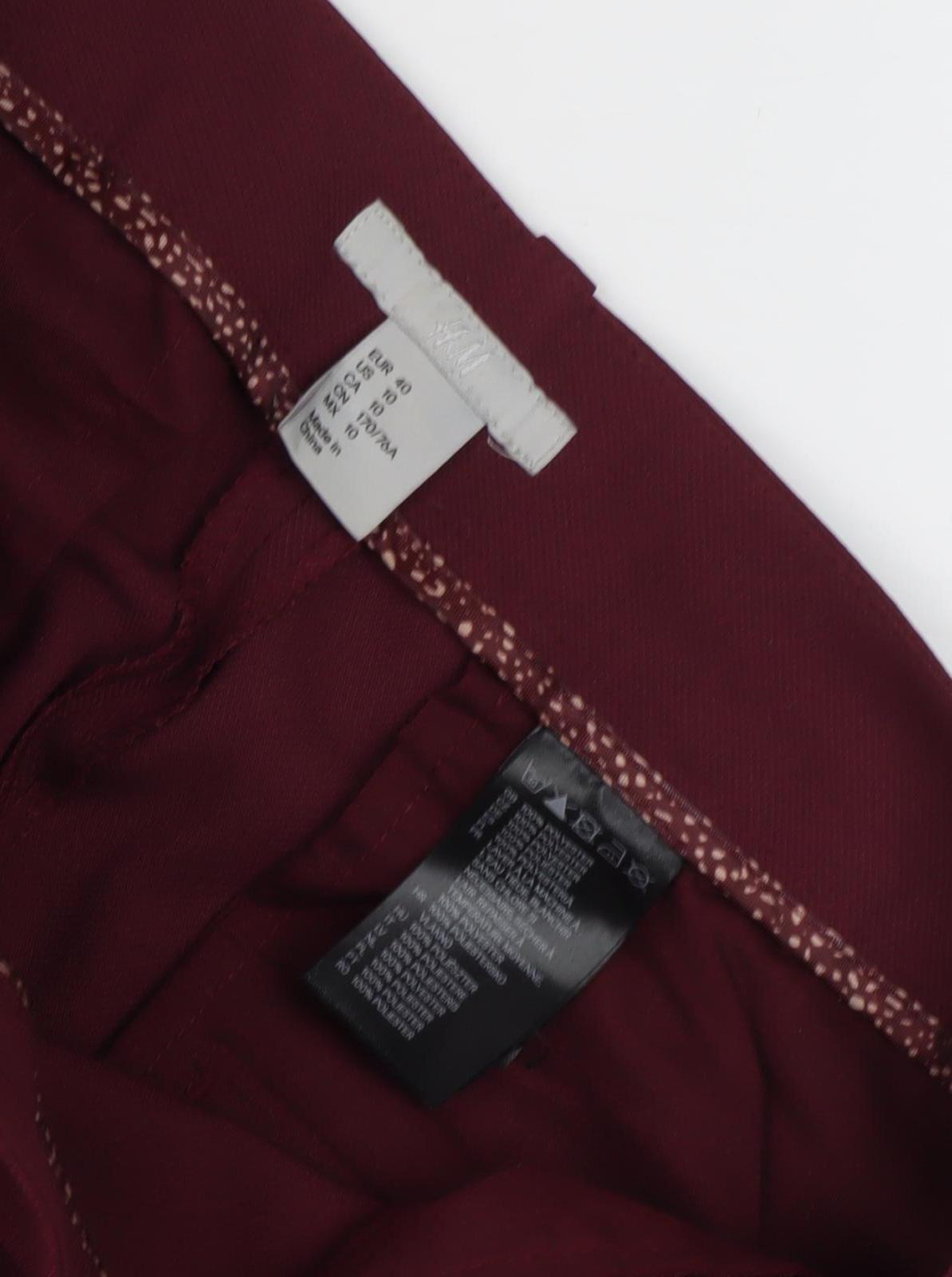 Womens UK Size 12 H&M Regular Fit Dress Pants Red Trousers