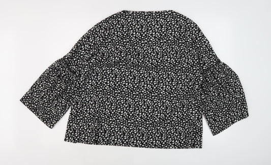 Womens UK Size 14 River Island Black Tunic Blouse