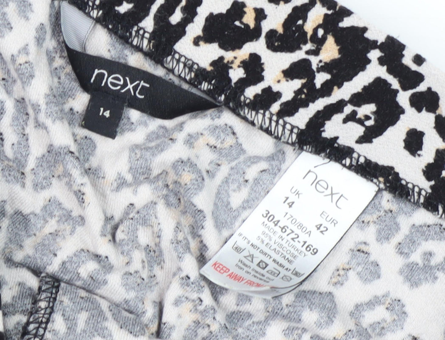 Next Women's Multicoloured Animal Print A-Line Skirt, Size 14