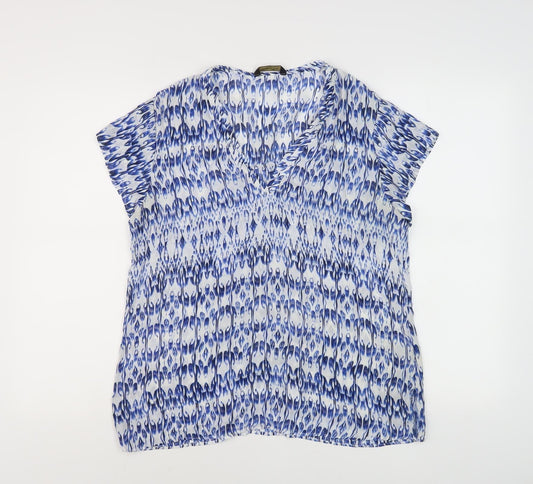 Womens UK Size 16 Massimo Dutti Blue Tunic Blouse