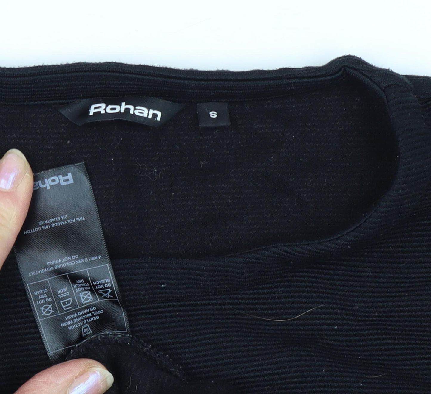 Womens UK Size S Rohan Black Basic T-Shirt