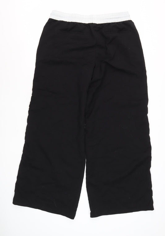 Unisex Adultss UK Size M Divided Relaxed Fit Jogger Black Trousers