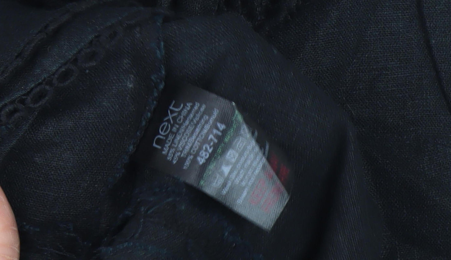 Next Women's Black Sleeveless Cotton Blend Shift Dress