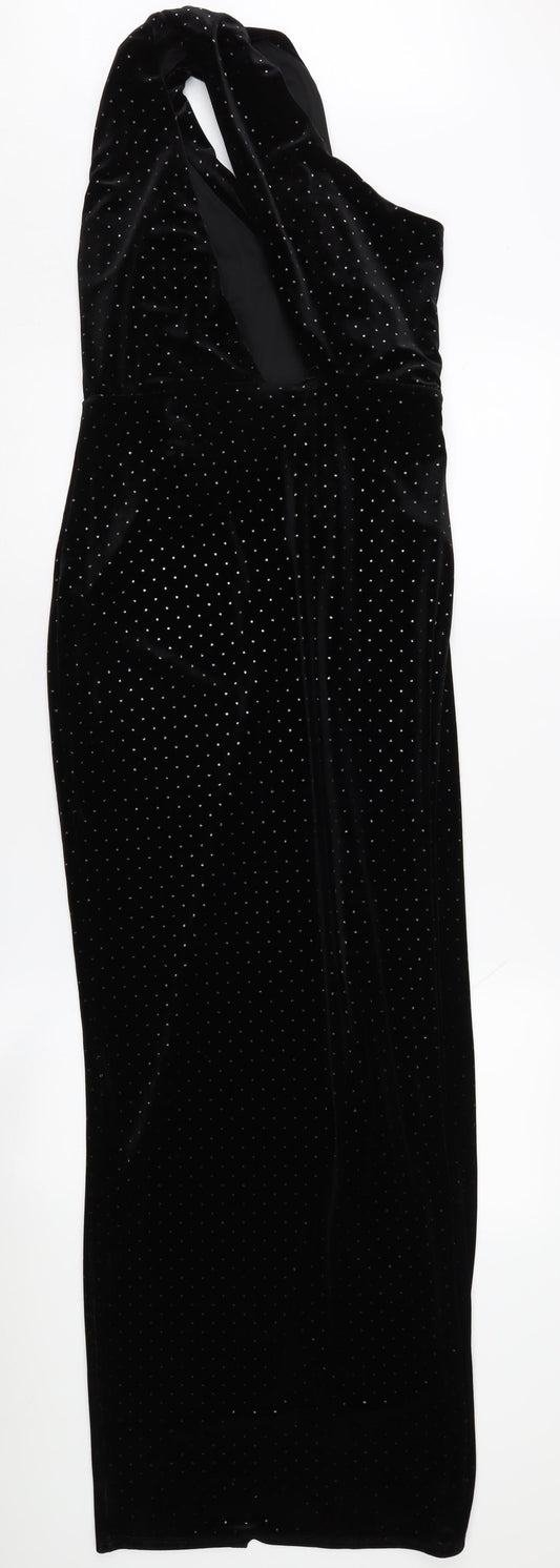 ASOS Women's Black Sequin Halter Bodycon Dress