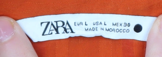 Womens UK Size 12 Zara Orange Button-Up