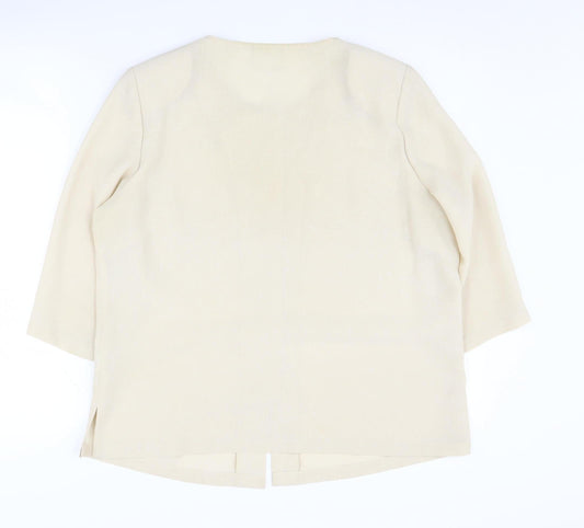 Eastex Women's Beige Blazer UK 14, Polyester, 3/4 Sleeve