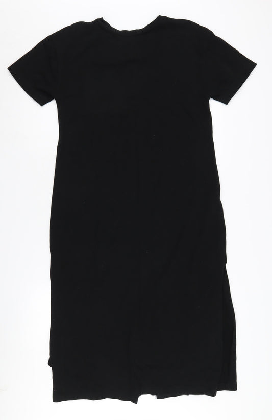 Zara Women's Black Midi Shirt Dress - Size S