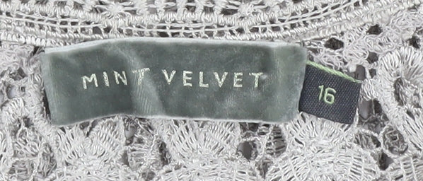 Mint Velvet Women's Grey Lace Dress - Size 16