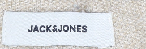 Jack & Jones Men's Beige 2XL Cotton Pullover Jumper
