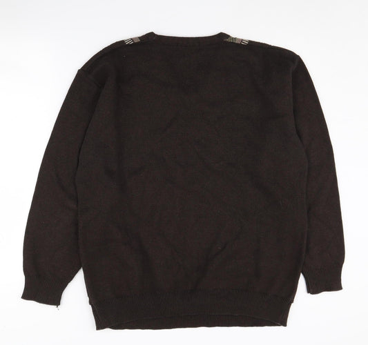 Greenwoods Men's Brown Pullover Jumper, L, V-Neck