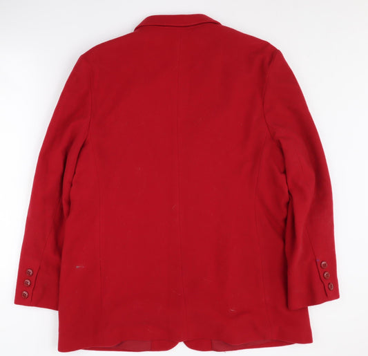 Womens UK Size 18 Classic Woman Regular Red Blazer