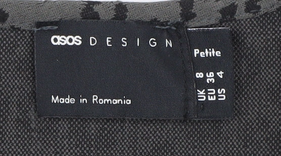 Brand and care label for ASOS DESIGN Women’s Black Animal Print Smock Dress 8