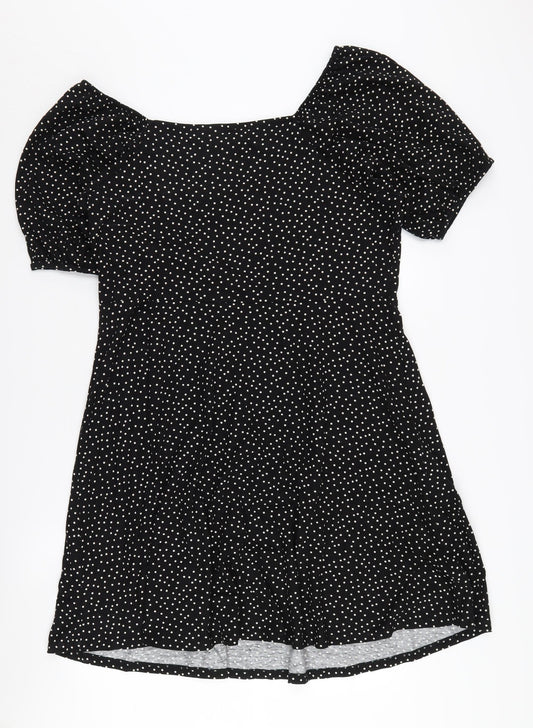 Red Herring Women's Black Polka Dot Shift Dress Size 12