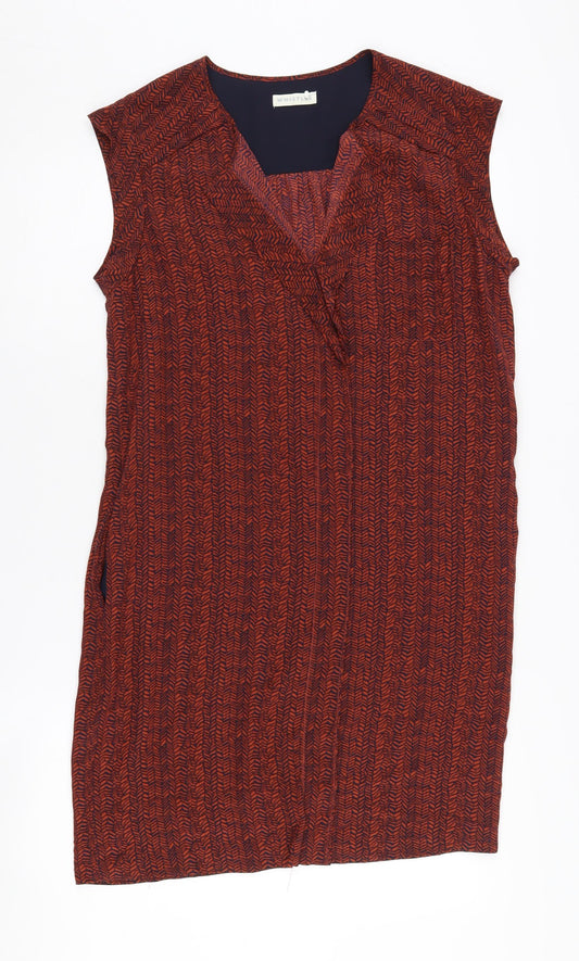 Whistles Women's Multicoloured Silk Shift Dress Size 8