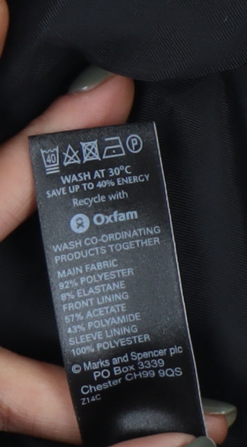 Marks and Spencer Women's Black Blazer Shawl Lapel Size 14