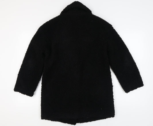 Womens UK Size XS H&M Black Overcoat