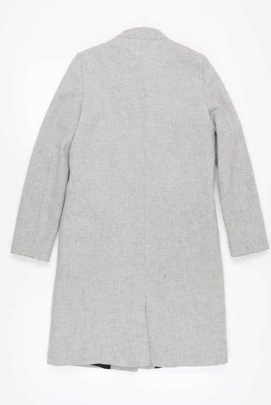 Mango Women's Grey Long Coat XS - Classic Wool Blend