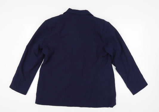 Boohoo Women's Blue Regular Fit Blazer UK 14