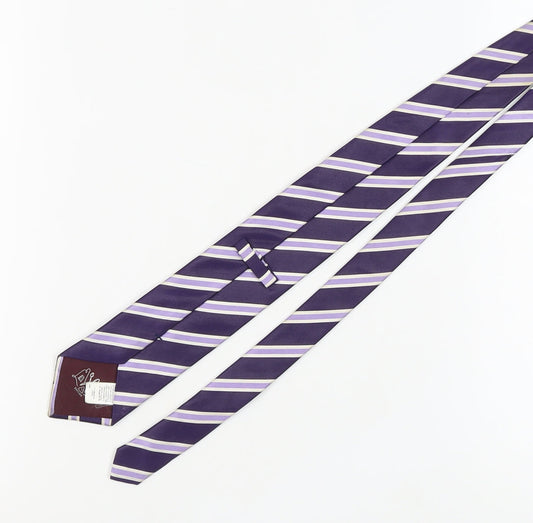 Marks and Spencer Men’s Purple Striped Silk Tie