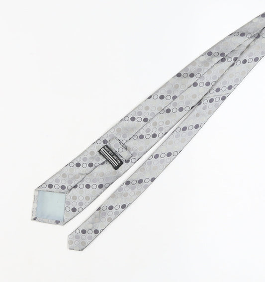 Jacques Estier Men's Grey Polka Dot Tie