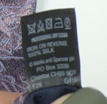 Marks and Spencer Men's Purple Silk Floral Tie