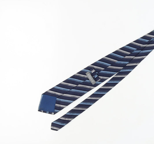 Michaelis Men's Blue Silk Striped Tie - Excellent Condition