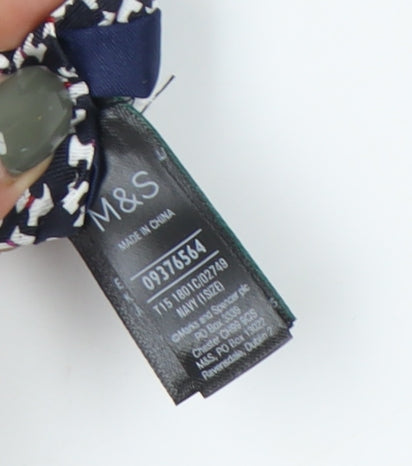 Marks and Spencer Men's Black Slim Houndstooth Silk Tie