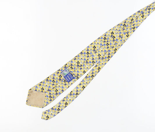 Tie Rack Men's Yellow Rugby Silk Tie - Vintage 90s Sports