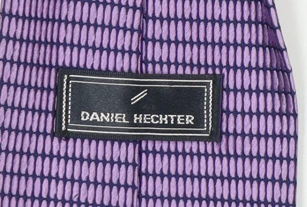 Mens Daniel Hechter Purple Geometric 100% Silk Tie